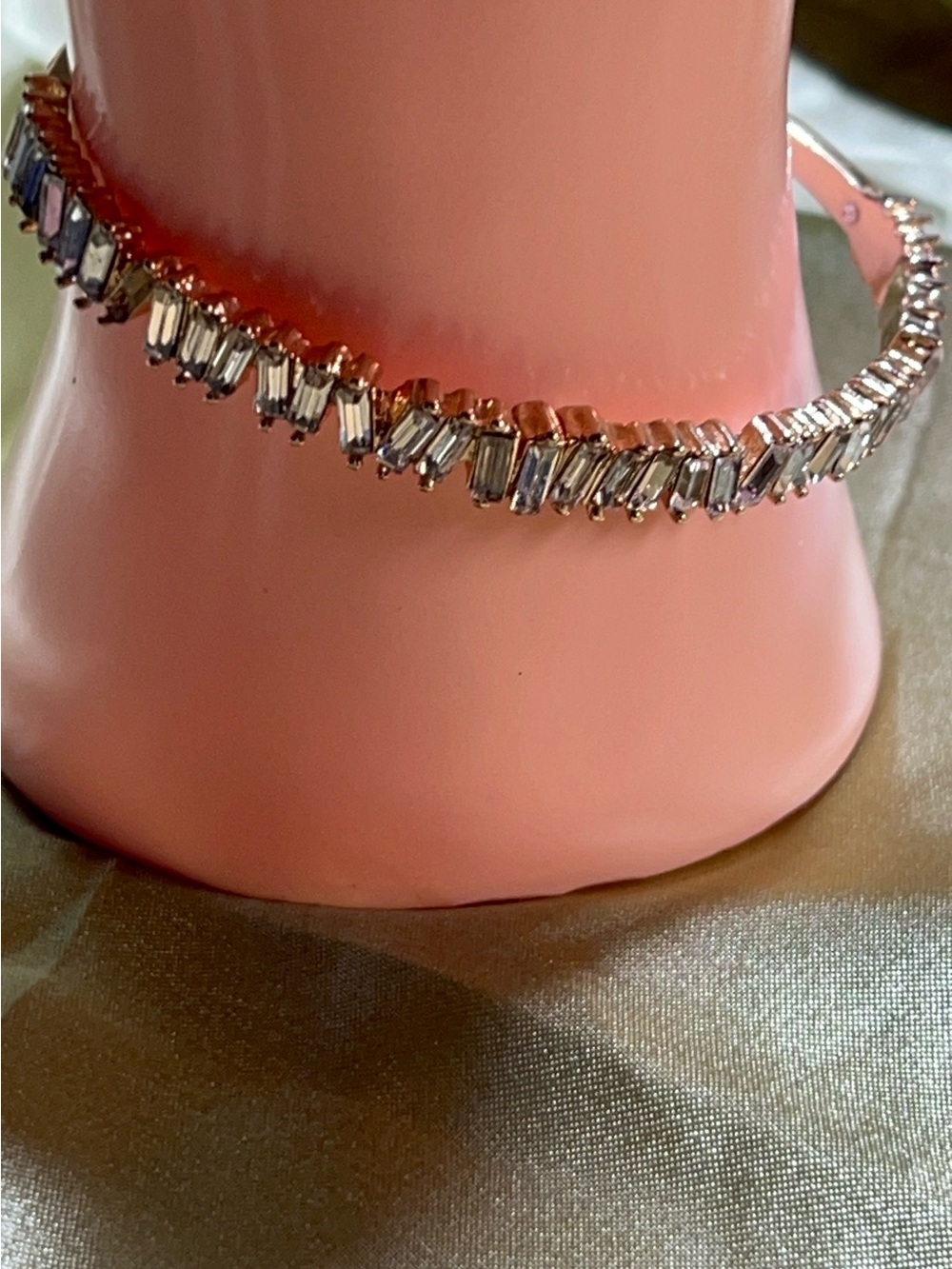 Rose Gold Crystal Baguette Bracelet - Women Jewelry